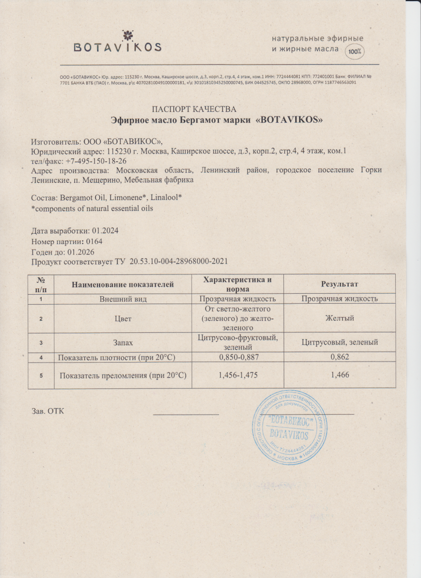 Паспорт №012024